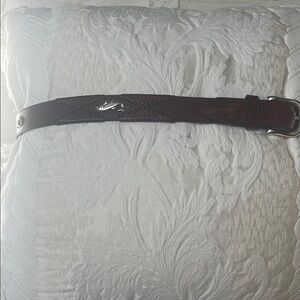 Brighton Brown Leather Belt Classic Design, Fly Fishing Theme